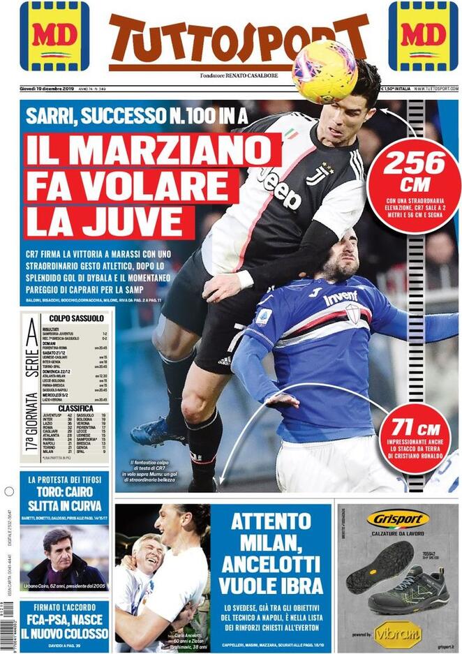 tuttosport 2019 12 19 5dfae8647d45b