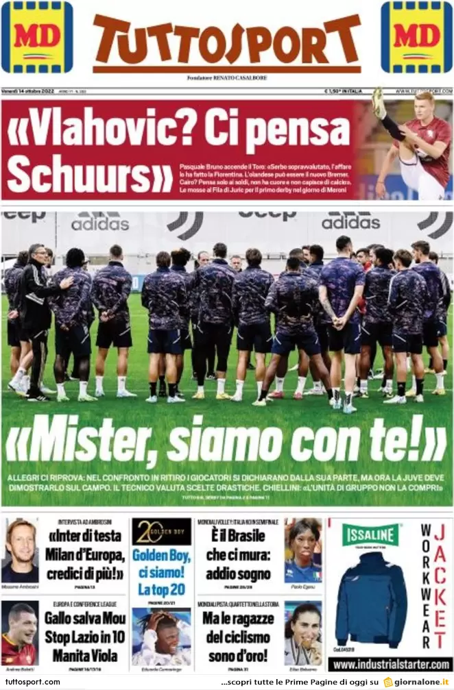 tuttosport 14 ottobre 2022