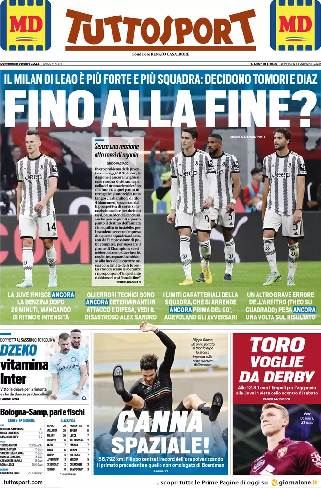 tuttosport 9 ottobre