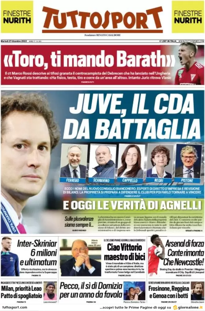 tuttosport 27 dicembre