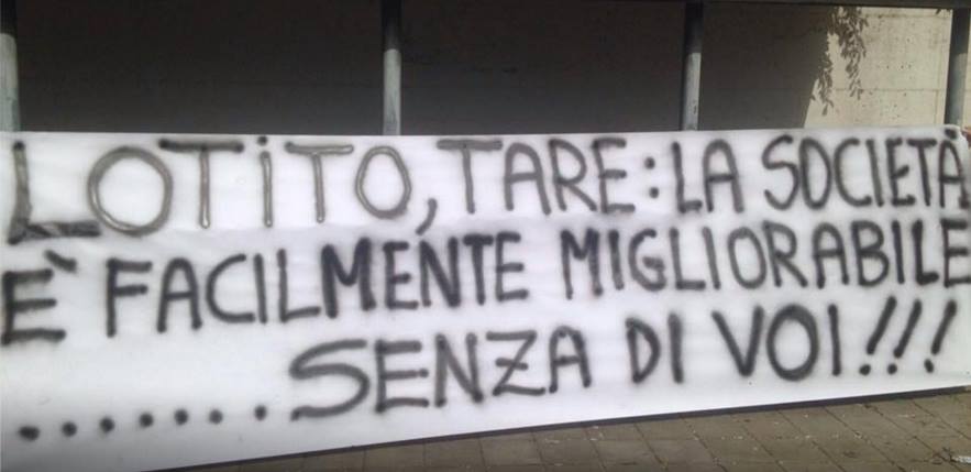 striscione vs lotito tare norcia 1